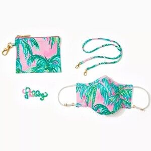 Lilly Pulitzer On The Go Face Mask Set Pouch Lanyard Extender ChillyLilly